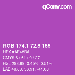 カラーコード: RGB 174.1 72.8 186 | qconv.com