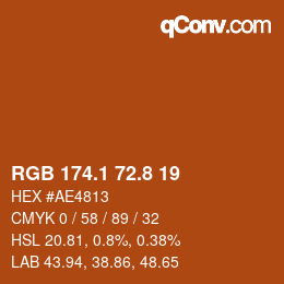 カラーコード: RGB 174.1 72.8 19 | qconv.com