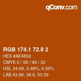 Farbcode: RGB 174.1 72.8 2 | qconv.com