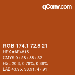 Farbcode: RGB 174.1 72.8 21 | qconv.com