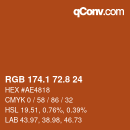 Color code: RGB 174.1 72.8 24 | qconv.com