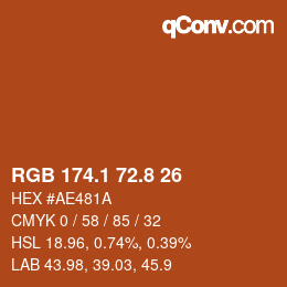 Color code: RGB 174.1 72.8 26 | qconv.com