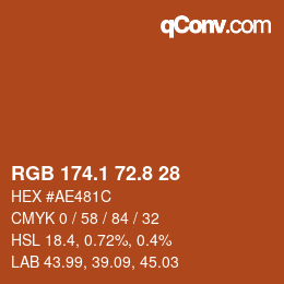 Color code: RGB 174.1 72.8 28 | qconv.com