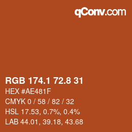 Color code: RGB 174.1 72.8 31 | qconv.com