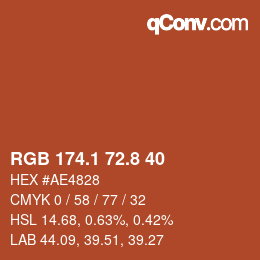 カラーコード: RGB 174.1 72.8 40 | qconv.com