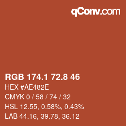 Color code: RGB 174.1 72.8 46 | qconv.com
