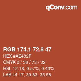 Color code: RGB 174.1 72.8 47 | qconv.com