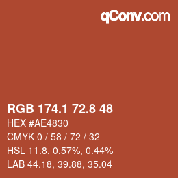 Farbcode: RGB 174.1 72.8 48 | qconv.com