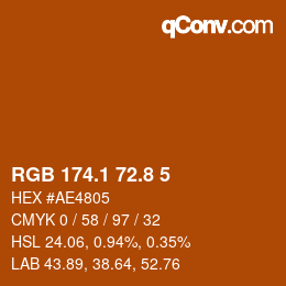 カラーコード: RGB 174.1 72.8 5 | qconv.com