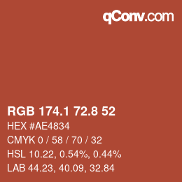 Color code: RGB 174.1 72.8 52 | qconv.com