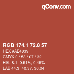 Color code: RGB 174.1 72.8 57 | qconv.com