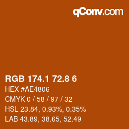 Farbcode: RGB 174.1 72.8 6 | qconv.com