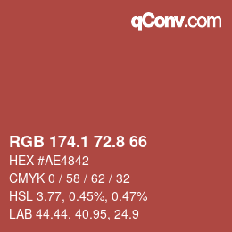 Color code: RGB 174.1 72.8 66 | qconv.com