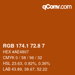 Color code: RGB 174.1 72.8 7 | qconv.com