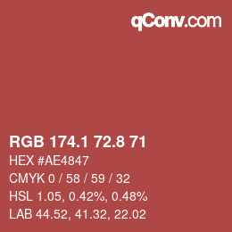 Farbcode: RGB 174.1 72.8 71 | qconv.com