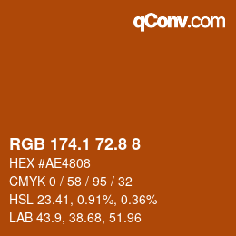 Farbcode: RGB 174.1 72.8 8 | qconv.com