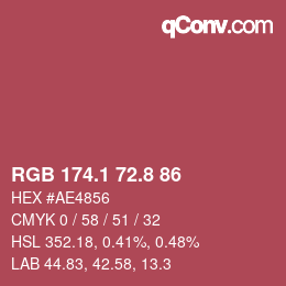 Color code: RGB 174.1 72.8 86 | qconv.com
