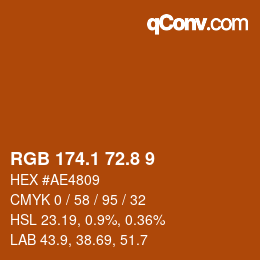 Color code: RGB 174.1 72.8 9 | qconv.com