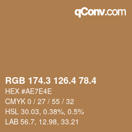 カラーコード: RGB 174.3 126.4 78.4 | qconv.com