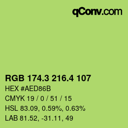 カラーコード: RGB 174.3 216.4 107 | qconv.com