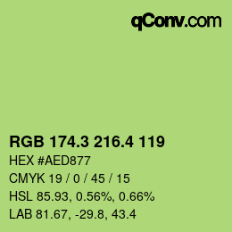 カラーコード: RGB 174.3 216.4 119 | qconv.com
