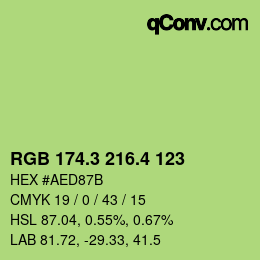 カラーコード: RGB 174.3 216.4 123 | qconv.com