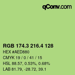 カラーコード: RGB 174.3 216.4 128 | qconv.com