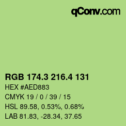 カラーコード: RGB 174.3 216.4 131 | qconv.com