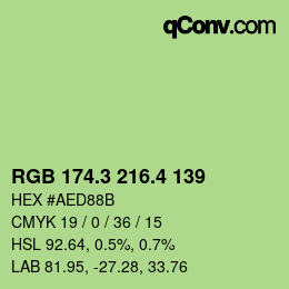 カラーコード: RGB 174.3 216.4 139 | qconv.com