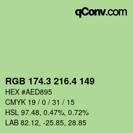 カラーコード: RGB 174.3 216.4 149 | qconv.com