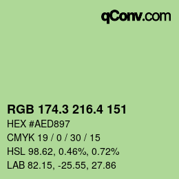 カラーコード: RGB 174.3 216.4 151 | qconv.com