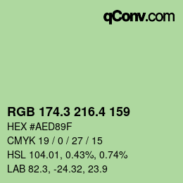カラーコード: RGB 174.3 216.4 159 | qconv.com