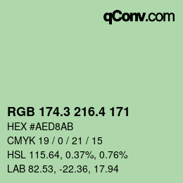 カラーコード: RGB 174.3 216.4 171 | qconv.com