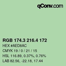 カラーコード: RGB 174.3 216.4 172 | qconv.com
