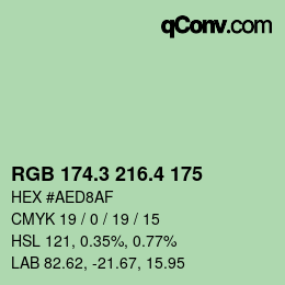 カラーコード: RGB 174.3 216.4 175 | qconv.com