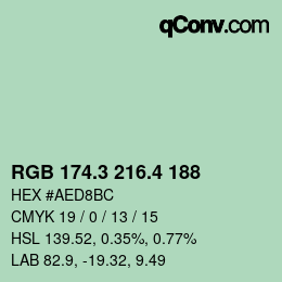 カラーコード: RGB 174.3 216.4 188 | qconv.com