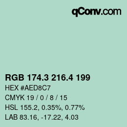 カラーコード: RGB 174.3 216.4 199 | qconv.com
