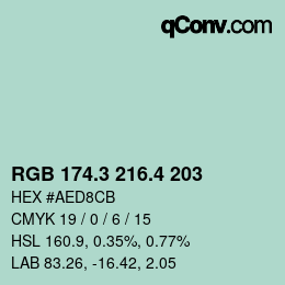 カラーコード: RGB 174.3 216.4 203 | qconv.com