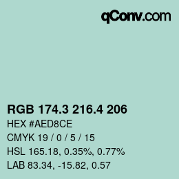 カラーコード: RGB 174.3 216.4 206 | qconv.com