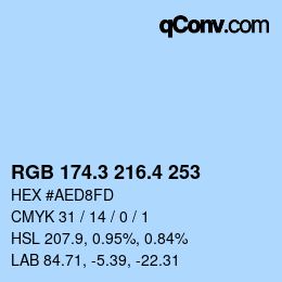 カラーコード: RGB 174.3 216.4 253 | qconv.com