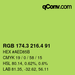 カラーコード: RGB 174.3 216.4 91 | qconv.com