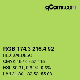カラーコード: RGB 174.3 216.4 92 | qconv.com