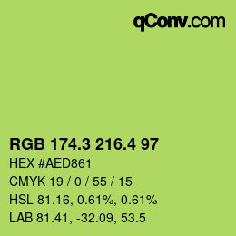 カラーコード: RGB 174.3 216.4 97 | qconv.com