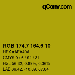 カラーコード: RGB 174.7 164.6 10 | qconv.com