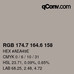 カラーコード: RGB 174.7 164.6 158 | qconv.com
