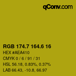 カラーコード: RGB 174.7 164.6 16 | qconv.com