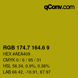 カラーコード: RGB 174.7 164.6 9 | qconv.com