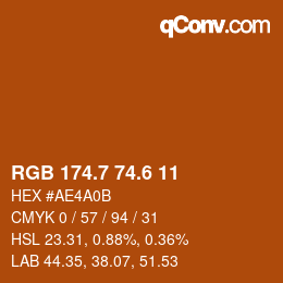 カラーコード: RGB 174.7 74.6 11 | qconv.com