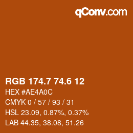 カラーコード: RGB 174.7 74.6 12 | qconv.com
