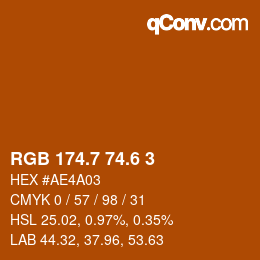 カラーコード: RGB 174.7 74.6 3 | qconv.com